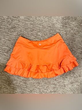 EleVen by Venus Williams Bright Orange Ruffle Active Skirt